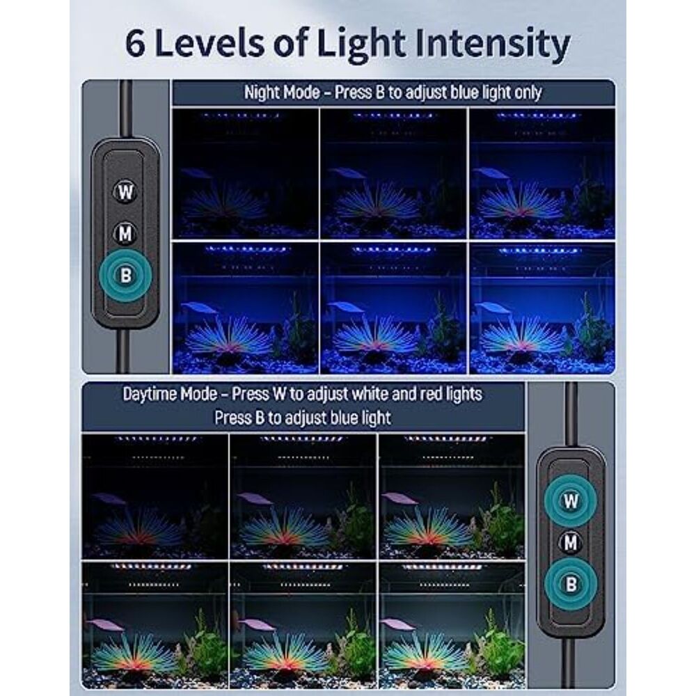 11W Aquarium LED Light for 12 to 18 Inch Fish Tanks Extendable Fish Tank Light - Picture 8 of 11